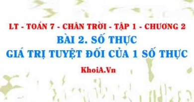 Thứ tự trong tập hợp các số thực, số đối và giá trị tuyệt đối của một số thực? Toán 7 bài 2 Chương 2 Chân trời Tập 1